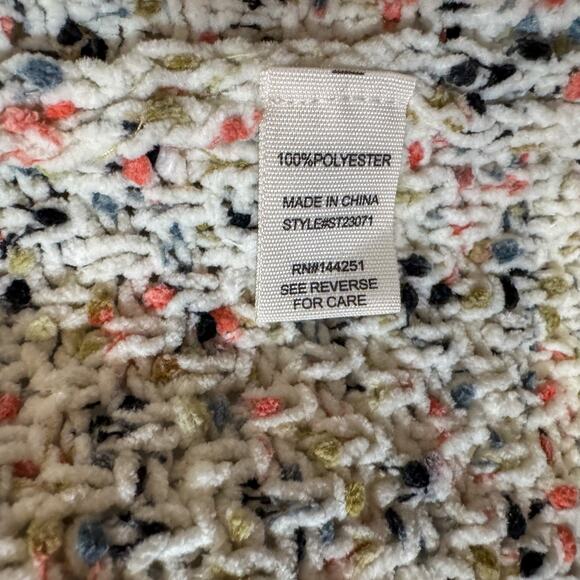 Moon & Madison Oversized Confetti Knit Cardigan Chunky Cream Chenille Cozy - Picture 3 of 4